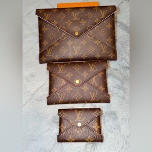 Louis Vuitton Brown Monogram Envelope and Clutch Set — Includes Gift Accessories